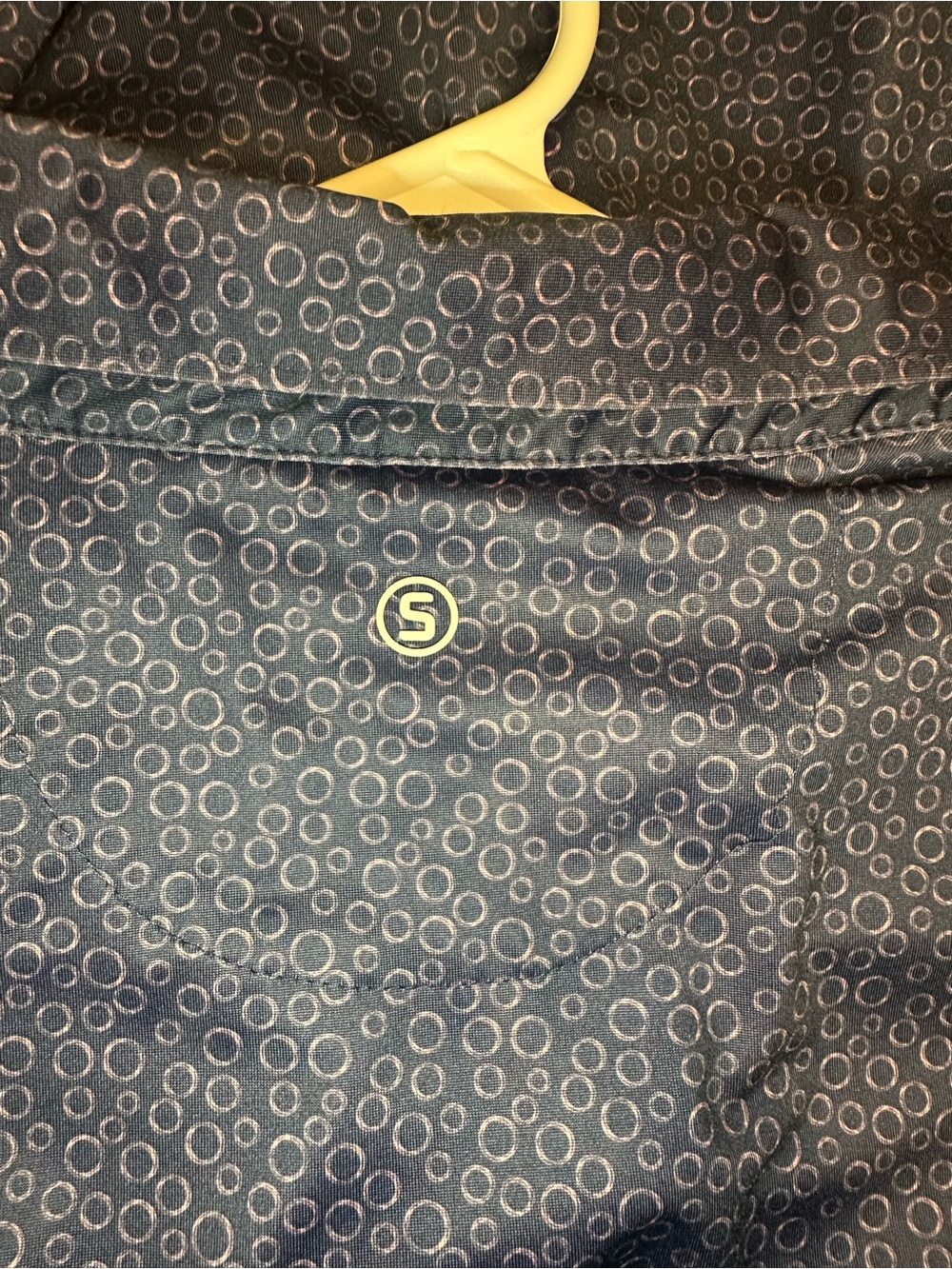 (Tupelo Country Club) Men's Navy Printed Polo with Subtle Circle Pattern